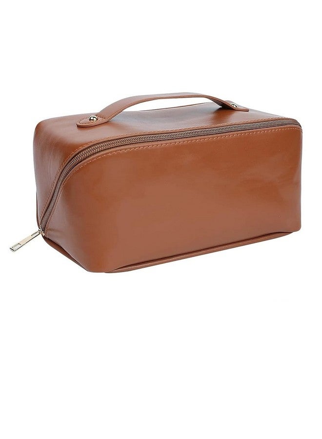 Selunay Waterproof Portable Pouch Open Flat Make Up Bag Organizer with Portable Makeup Organizer with Compartments Flat Lay Bags - Image 1