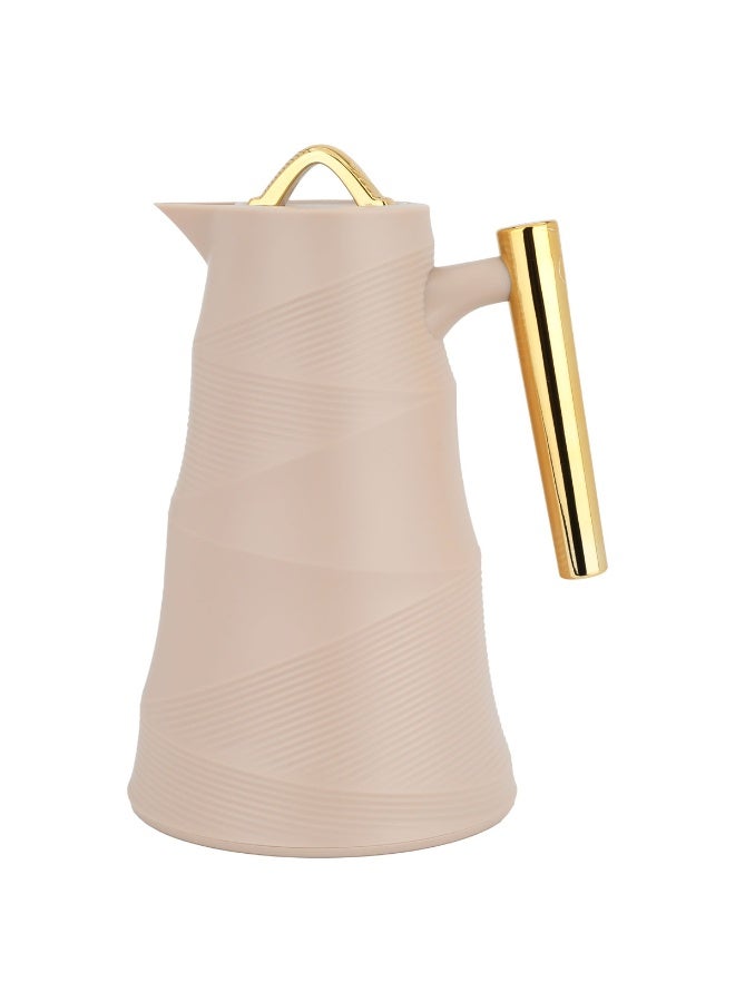 Alsaif Gallery Bamboo Glory Thermos, 1 liter, glass inner container - light brown - Image 1