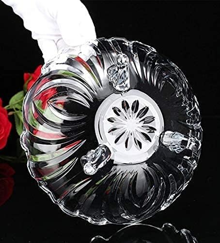 ONTRIP Crystal Touch Beautiful Designer 3 Leg Fruit Glass Bowl for Dining Table Transparent 9 inch Glass Fruit Bowl Used for Multipurpose - Image 3