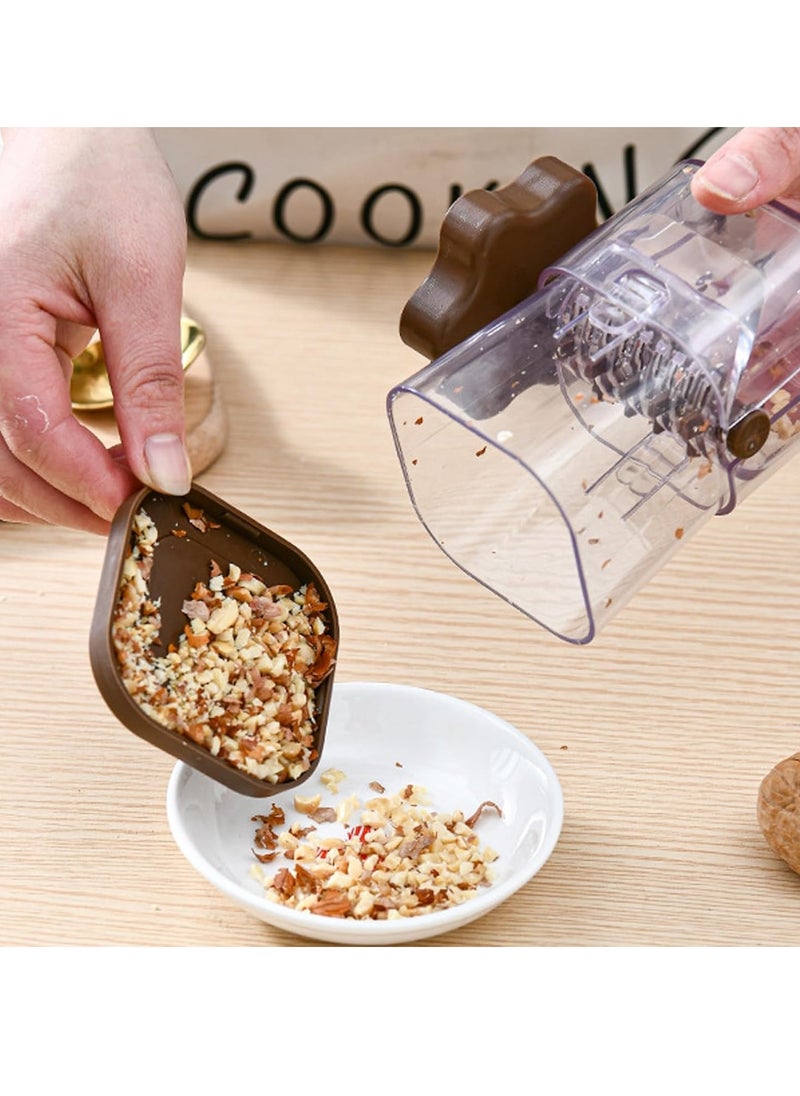 Manual Nut Chopper/Grinder/Crusher, Transparent Dried Fruit Crusher, Multifunctional Portable Nut Grinding Tool, Manual Chocolate Masher, 360 Degree Rotating Handle Kitchen Accessories (Dark Blue)