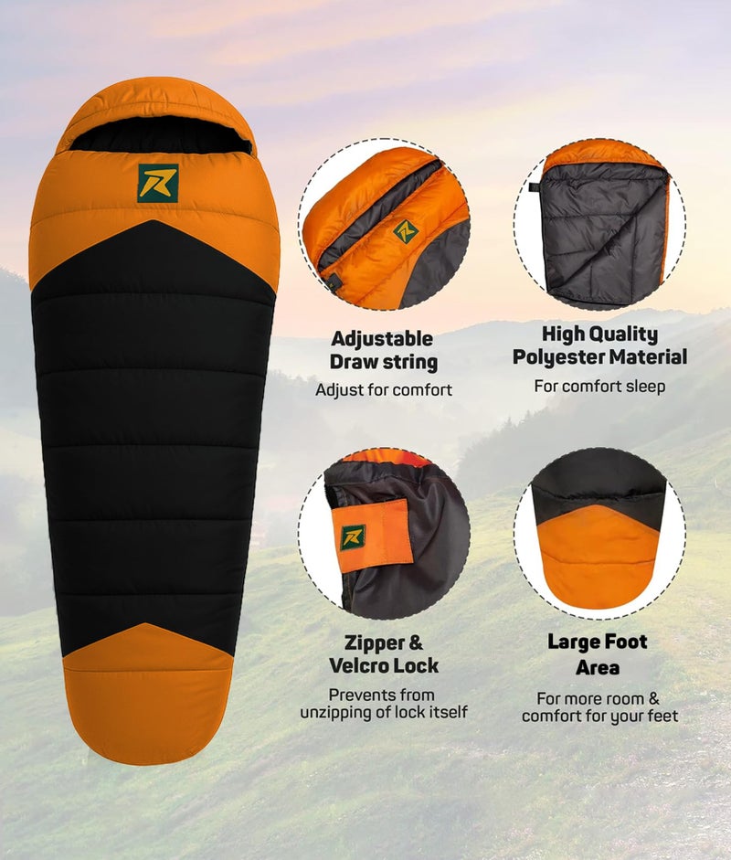 Rocksport Camplite +10°C to +20°C Mummy Shape Sleeping Bag for Camping, Hiking, Indoor & Outdoor, Warm Sleep Bag l Free Adventure Pass - Image 4