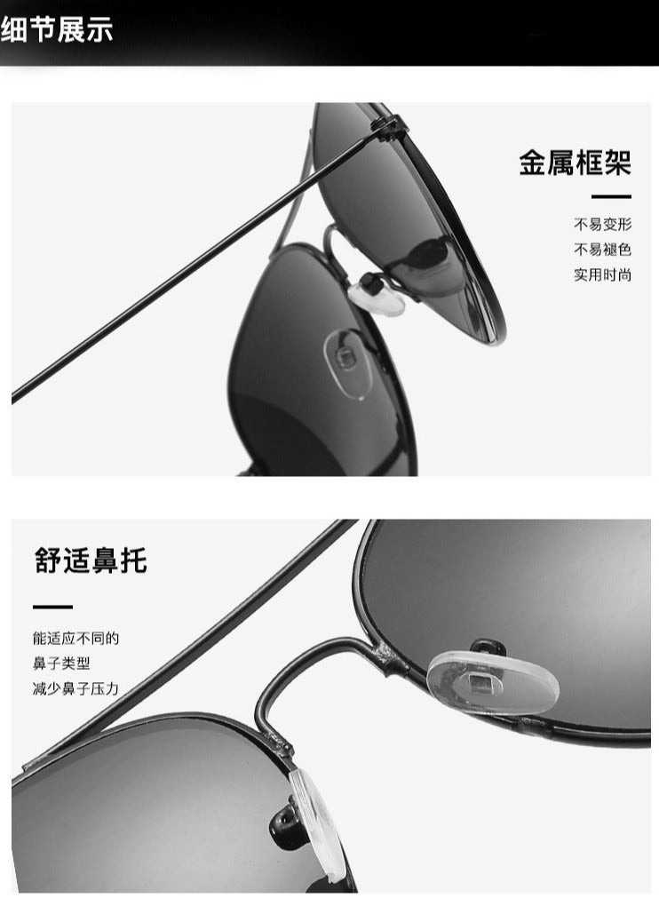 إستيل نظارة شمسية كلاسيكية بإطار AVIATOR نظارات شمسية كلاسيكية بإطار معدني وعدسات نايلون للرجال والنساء مع حماية من الأشعة فوق البنفسجية 400 Frame - (إطار فضي، عدسة رمادية داكنة) - Image 2