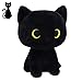 LSYDCARM Black Cat Plush 8inch Cute Cat Stuffed Animals Plushies for Girls Kawaii Kitten Plushie Soft Cuddle Pillow for Kids Birthday Gift for Kids Boys Girls Easter Gifts - Image 3