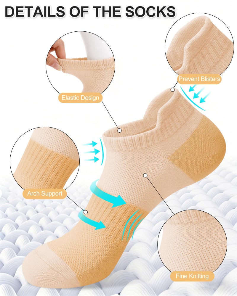 Darller 6 Pairs Ankle Socks for Women - Lightweight Low Cut No Show Casual Cotton Socks Breathable, Colorful - Image 3