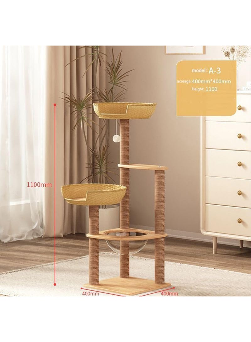 ليموس برج قطط مع عمود خدش من السيزال شجرة قطط متعددة المستويات بيت لعب ومكان راحة للقطط والحيوانات الأليفة المنزلية - Image 2