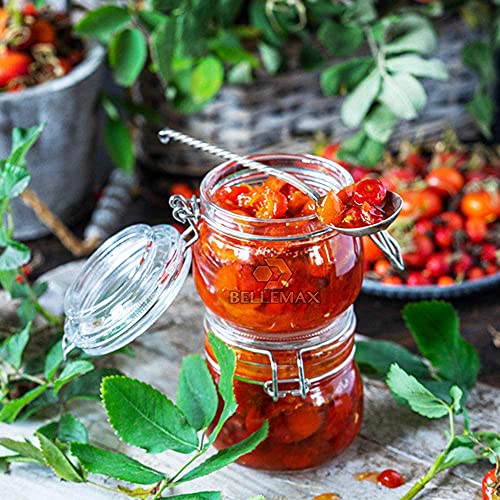bellemax Airtight Glass Canister with Lids Food Storage Jar Octagon-Storage Container with Clear Preserving Seal Wire Clip Fastening for Kitchen Canning Pasta Sugar,Beans,Spice Set of (500ML, 1-PC) - Image 5