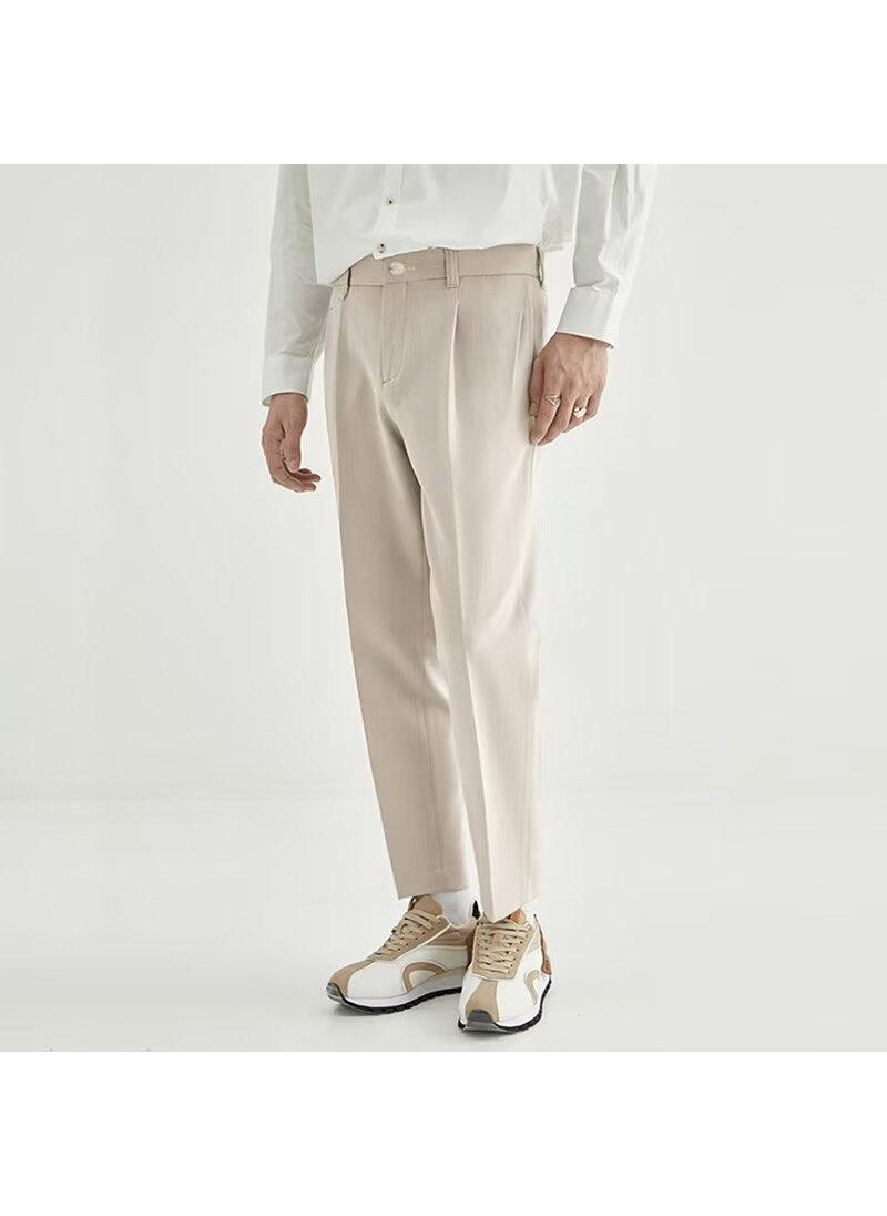 Generic - Mens Spring Autumn Wrinkle-Free Trousers Khaki (nine points) - Image 1