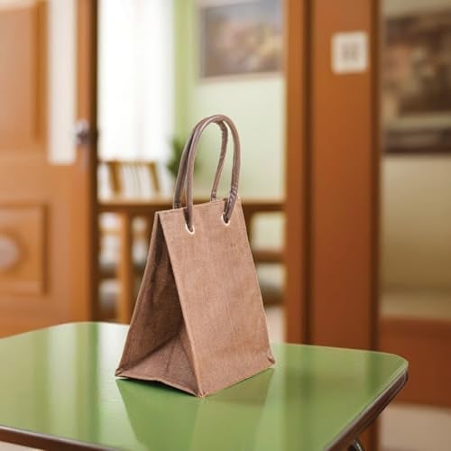 Jute Cottage Eco-Friendly Multipurpose Jute Bag for Men & Women | Plain Brown Tiffin, Grocery & Carry Tote | Handcrafted Sustainable Bag for Daily Use, Office, Travel - Image 4