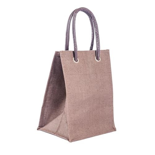 Jute Cottage Eco-Friendly Multipurpose Jute Bag for Men & Women | Plain Brown Tiffin, Grocery & Carry Tote | Handcrafted Sustainable Bag for Daily Use, Office, Travel - Image 1