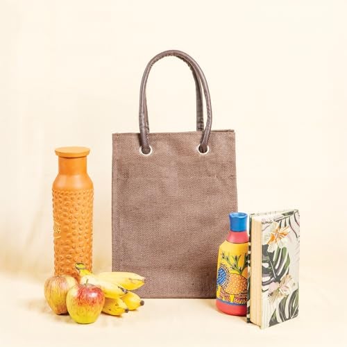 Jute Cottage Eco-Friendly Multipurpose Jute Bag for Men & Women | Plain Brown Tiffin, Grocery & Carry Tote | Handcrafted Sustainable Bag for Daily Use, Office, Travel - Image 3