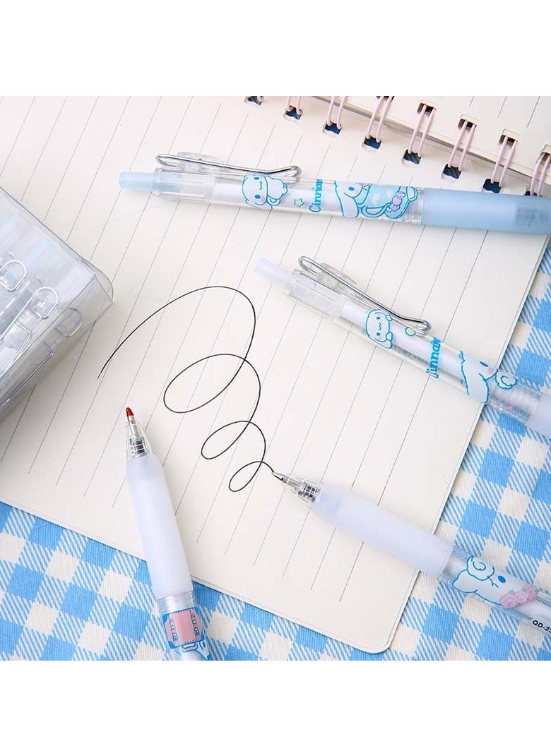 12 Pieces Blue Dog Box Push Pen Metal Pen Clip Push Gel Pen Signature Pen High Value Student Stationery - Image 3