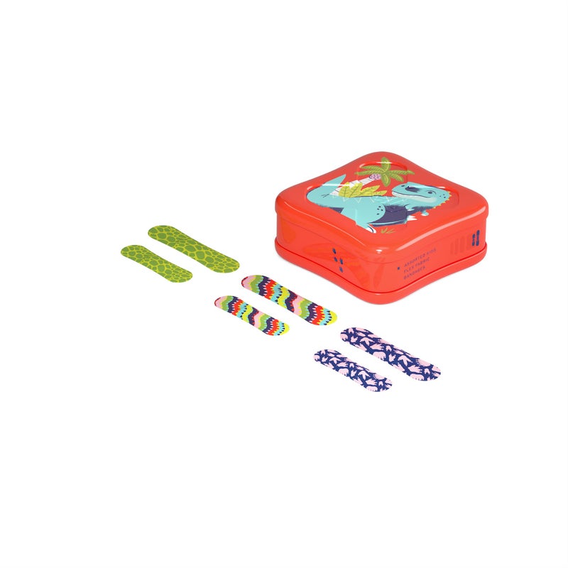 Welly Bandages | Adhesive Flexible Fabric Bravery Badges | Assorted Shapes for Minor Cuts, Scrapes, and Wounds | Colorful and Fun First Aid Tin | Dinosaur Patterns - 48 Count - Image 5