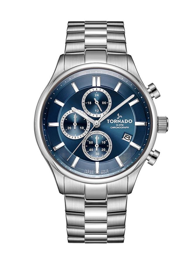 TORNADO - Tornado CELESTIA ELITE Men's Japan Quartz Movement Watch, Chronograph Display and High Quality Solid Stainlesss Steel Strap - T6106B-SBSN, Silver - Image 1