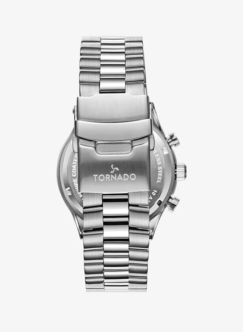 Tornado Blue Men's Solid stainless steel with Polished outer links and brushed center links. Chronograph Watch T6106B-SBSN - 42mm mm for Men | Best Price UAE