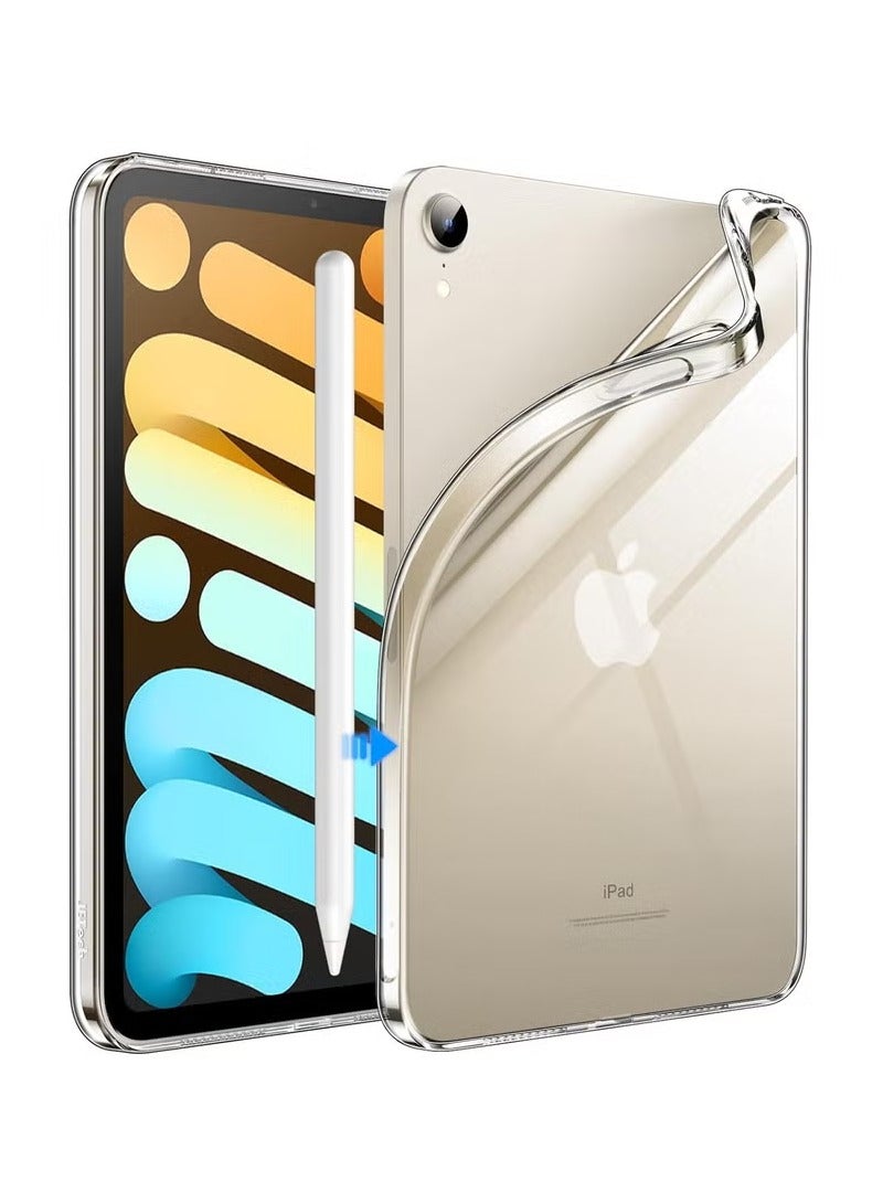 MIGOFAST Crystal Clear Protective Case For iPad mini A17 Pro 2024 Model 7th Generation  mini 6 2021 Model 6th Generation Powerful Magnetic Attachment Slim Trifold Stand Case Durable Protection - Image 1