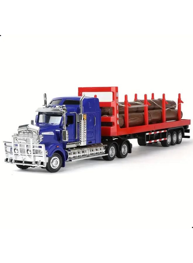 1 50 Scale Alloy American Wood Transport Truck Model Inertial Sliding Toy For 8 - Image 2
