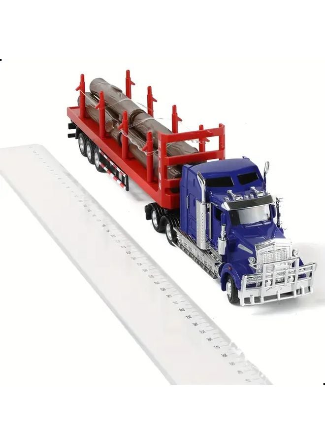 1 50 Scale Alloy American Wood Transport Truck Model Inertial Sliding Toy For 8 - Image 4