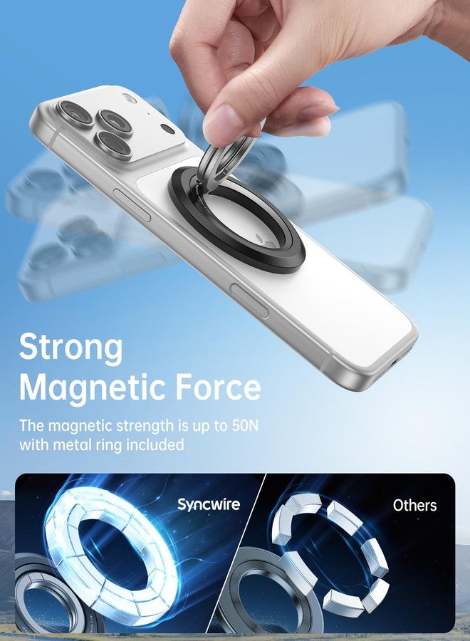 SYNCWIRE Phone Ring Holder Grip for MagSafe, 360° Rotation Magnetic Cell Phone Grip Stand Two-Sided Magnetic Compatible with iPhone 17 16 15 14 13 12 Pro Max fits MagSafe Accessories - Image 4