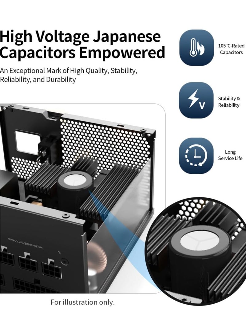مزود طاقة 750 واط معتمد 80 بلس برونز مروحة 120 مم بتقنية الديناميكا السائلة - Image 5