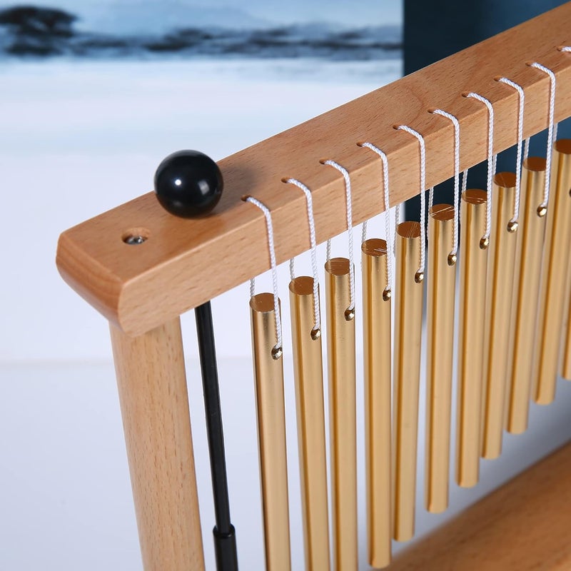 Mihey 20Note Chime Bar Table Top Wind Chime Music Percussion Instrument with Mallet Golden  - Image 5