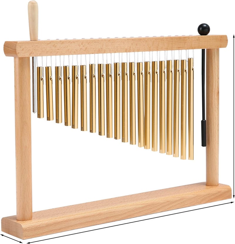Mihey 20Note Chime Bar Table Top Wind Chime Music Percussion Instrument with Mallet Golden  - Image 2