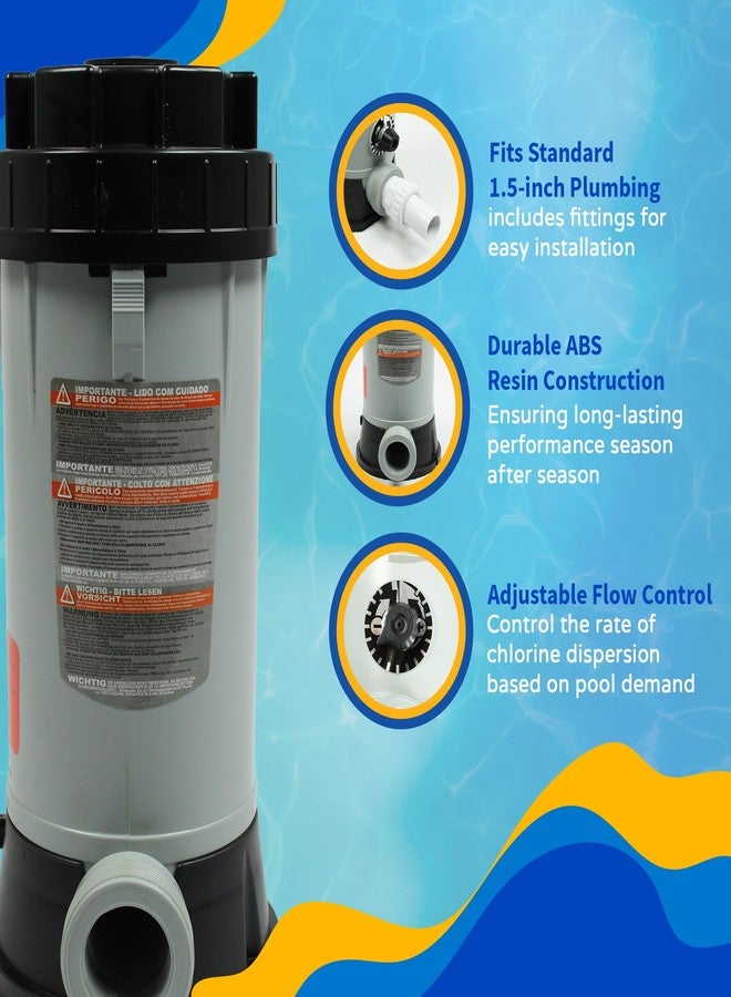 Blue Wave NA3424 In-line Automatic Chlorine Feeder for Above Ground Pools, 9-Pound,Gray,Black - Image 4
