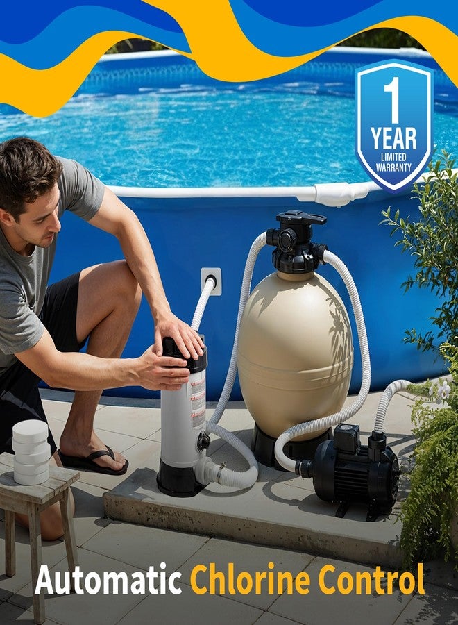 Blue Wave NA3424 In-line Automatic Chlorine Feeder for Above Ground Pools, 9-Pound,Gray,Black - Image 5
