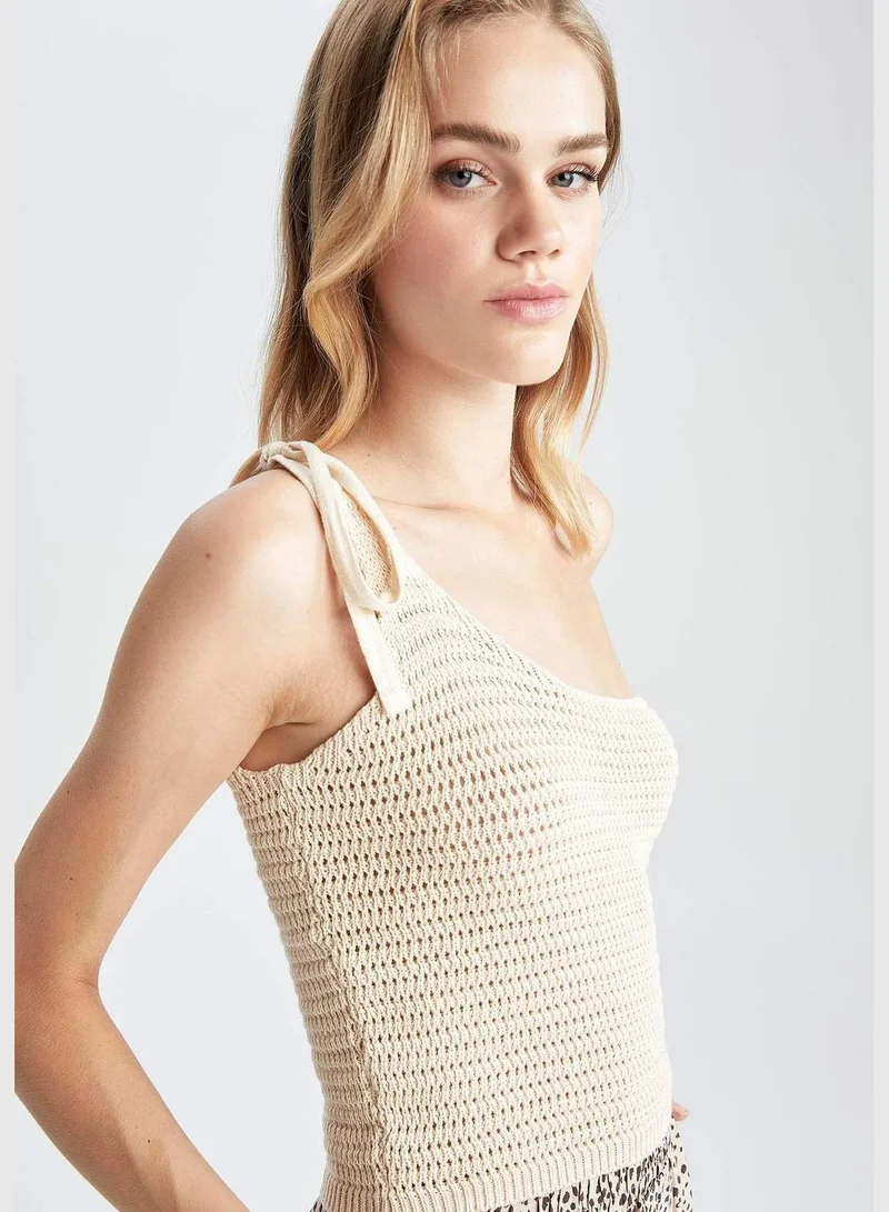 DeFacto Woman Slim Fit Square Neck Tricot Vest