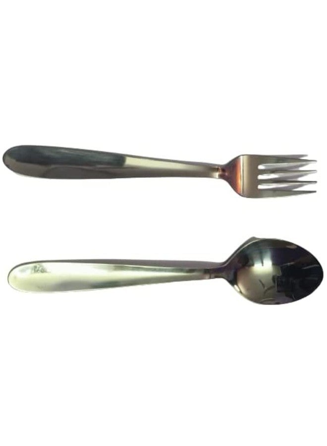 LTYNE 12 Pieces Stainless Steel Table Spoon & Fork for Tea, Coffee, Sugar, Condiments & Spices - Set of 12 (Contains 6 Table Spoons, 6 Forks) - Image 2