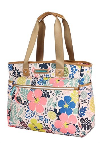 Lily Bloom Pattern 14 Inches Handbag for Women, Large Capacity Tote Bag Satchel Shoulder Bag - Image 5