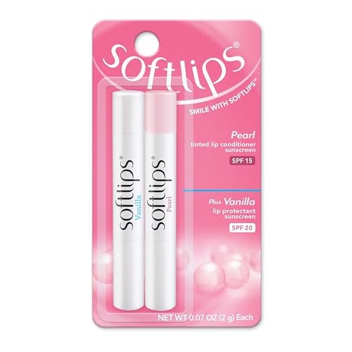 Softlips Daily Lip Moisturizer For Very Dry Lips With SPF, Pearl Tint & Vanilla Flavor Lip Balm, Hydrates, Soothes & Prevents Dry, Chapped Lips, Smooth Glide Formula, 2 Pack (12x0.14 oz) - Image 1