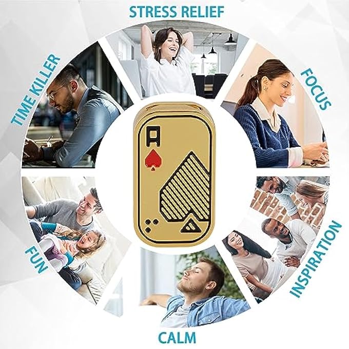 Nurnesy Fidget Slider, Metal Poker Push Card, Fidget Clicker, Toys for Adults Teens, Relieve Stress Anxiety ADHD, Gifts for Boyfriend, Husband and Father (Gold) - Image 5