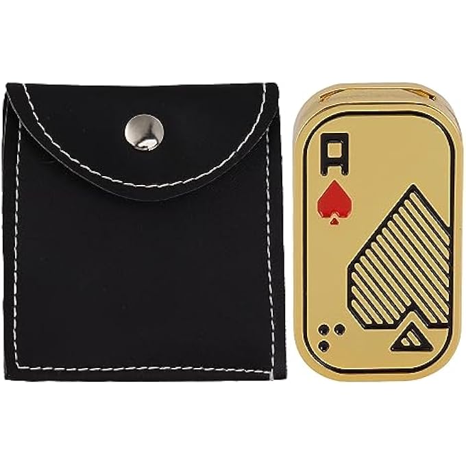 Nurnesy Fidget Slider, Metal Poker Push Card, Fidget Clicker, Toys for Adults Teens, Relieve Stress Anxiety ADHD, Gifts for Boyfriend, Husband and Father (Gold) - Image 1