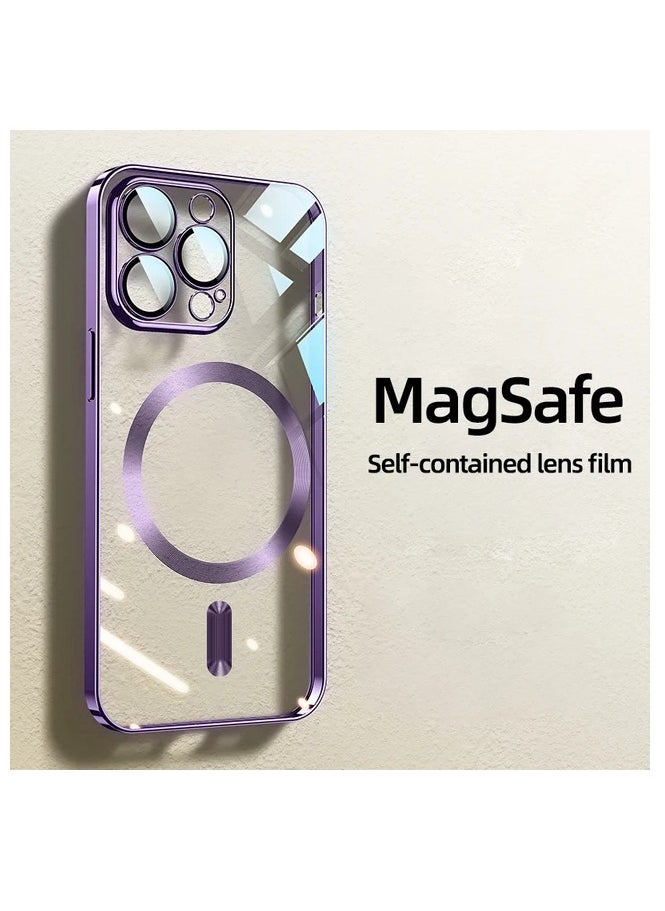Generic - Luxury Plating Clear Magnetic For Magsafe Wireless Charge Case Compatible With IPhone 14 Pro Soft Silicone Ultraslim Edges Protective TPU PC Hybrid Case(14 Pro) - Image 1