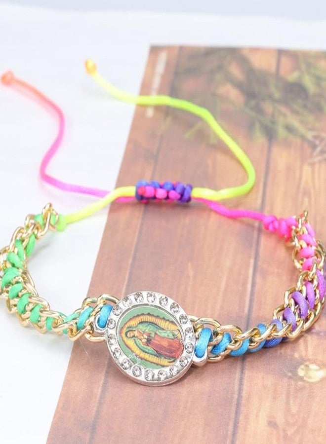 CATSELURRY Virgin Mary Bracelet Virgin Maria Spot Drill Bracelet Hand-Woven Bracelet Can Worn By Men And Women As Gifts Or Prayer Bracelet 4-Color - Image 2