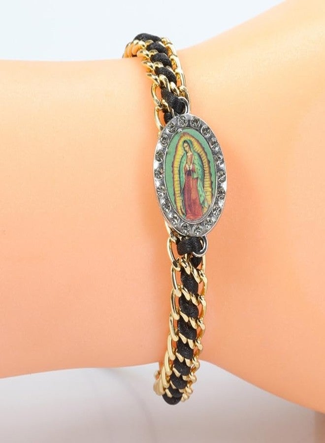 CATSELURRY Virgin Mary Bracelet Virgin Maria Spot Drill Bracelet Hand-Woven Bracelet Can Worn By Men And Women As Gifts Or Prayer Bracelet 4-Color - Image 3