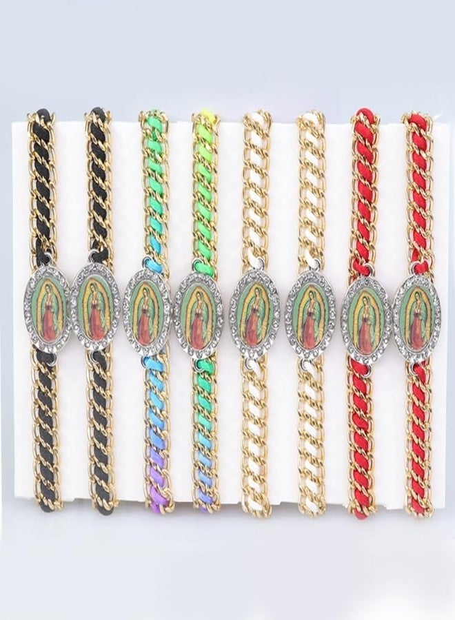 CATSELURRY Virgin Mary Bracelet Virgin Maria Spot Drill Bracelet Hand-Woven Bracelet Can Worn By Men And Women As Gifts Or Prayer Bracelet 4-Color - Image 5