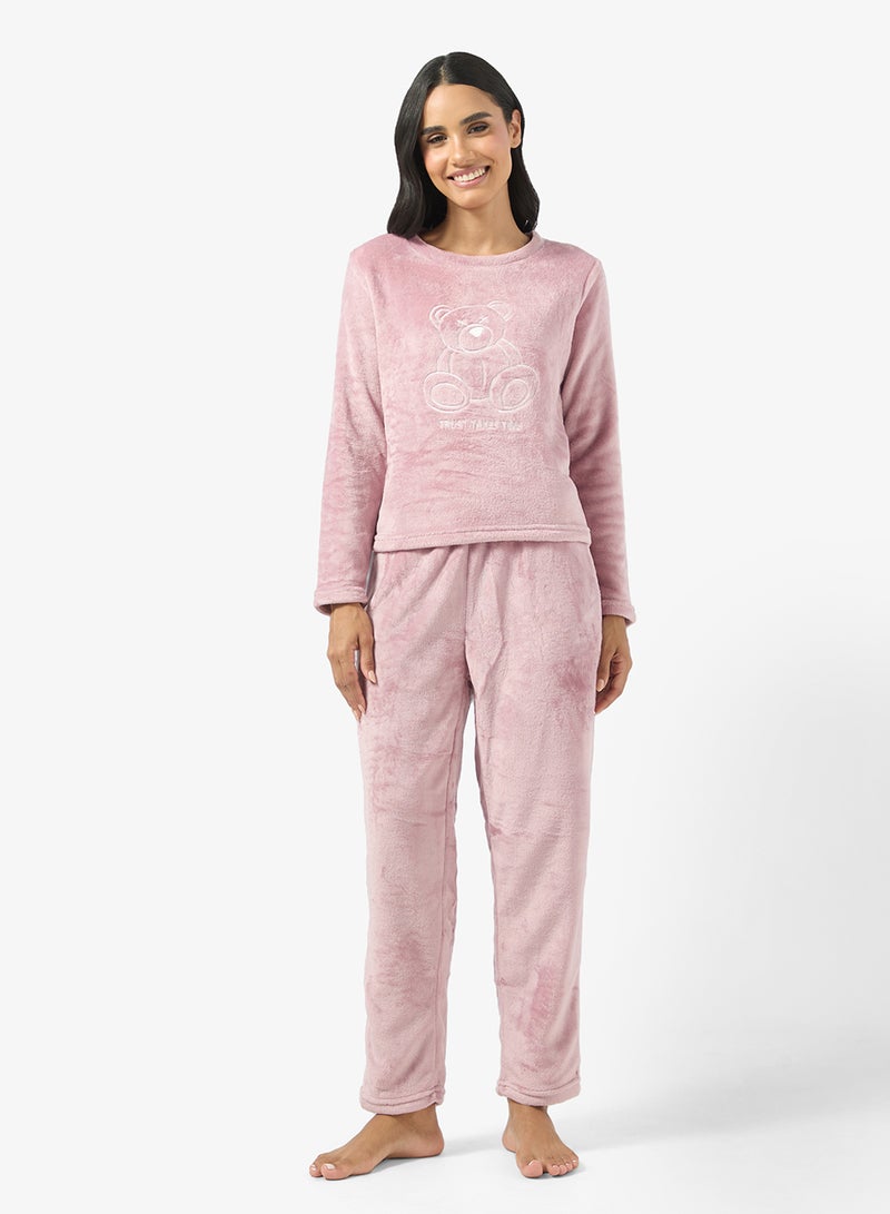 Ginger Cozy Fleece Top & Pant Set - Image 1