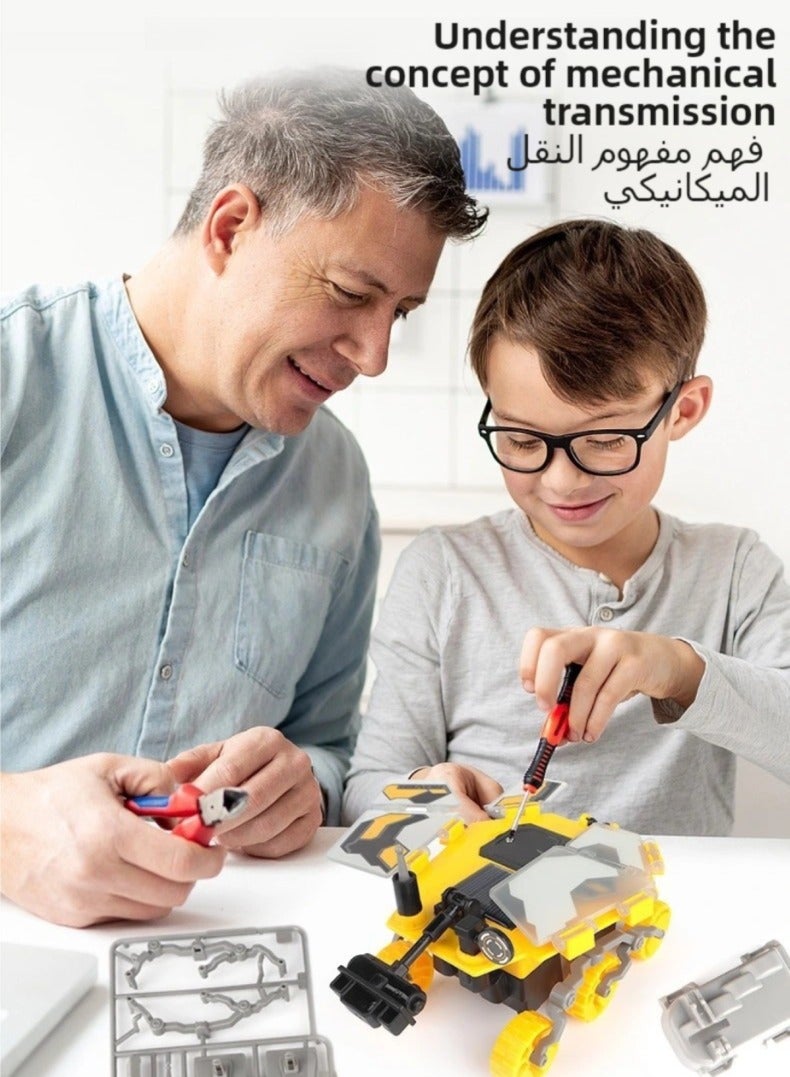 Solar Powered Mars Rover STEM Kit - DIY Science Project for Kids Ages 6+, Educational Engineering Toy with Real Solar Panel, Perfect for School Science Fair & Birthday Gift