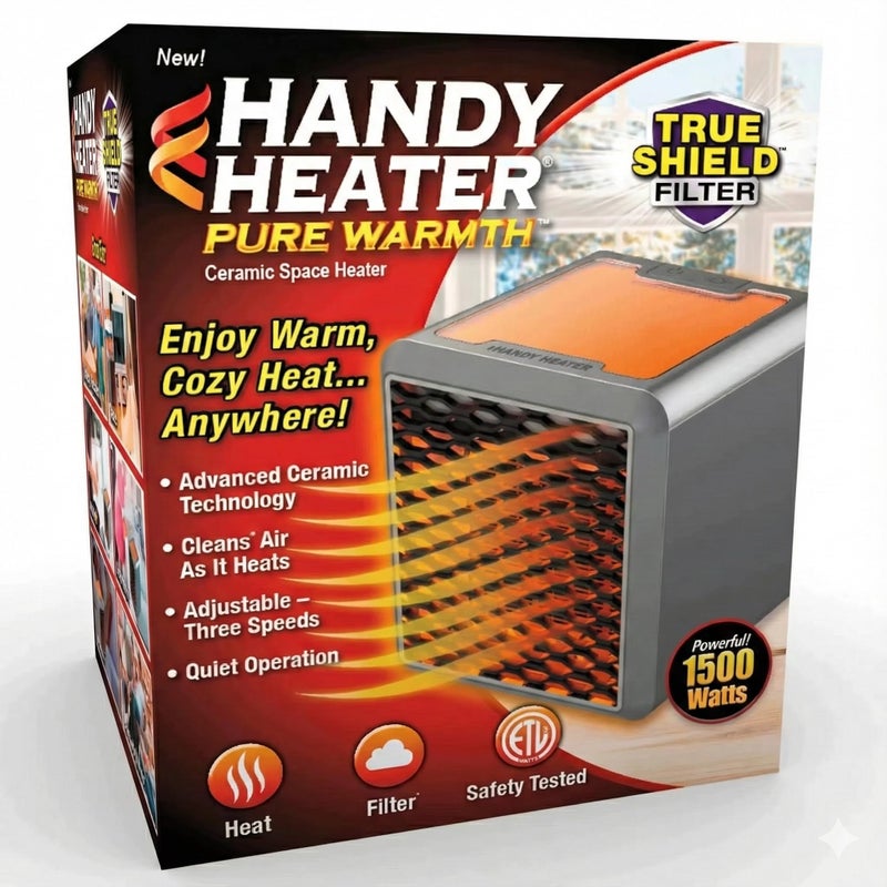 Mini Portable Ceramic Heater for Desk, 1500W, 3 Adjustable Speeds, True Shield Filter, Advanced Ceramic Technology, Quiet Operation, ETL Certified - Image 1