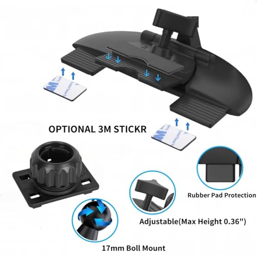 Epronic CD Slot Carplay Screen Mount Rotate 17mm Ball Adapter GPS Mount, 4-Button Lock Compatible with 7-10.26 Inch Android Auto CD Mount Baby Monitors - Image 5