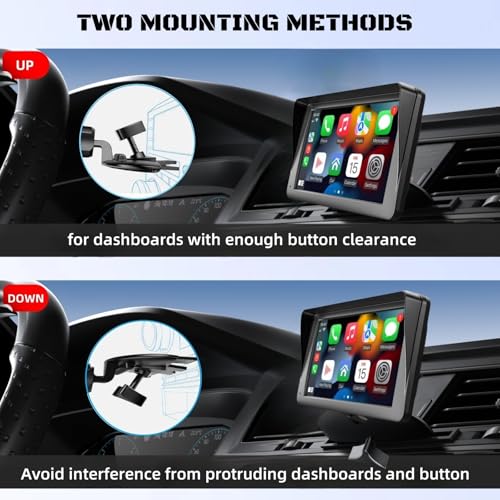 Epronic CD Slot Carplay Screen Mount Rotate 17mm Ball Adapter GPS Mount, 4-Button Lock Compatible with 7-10.26 Inch Android Auto CD Mount Baby Monitors - Image 3
