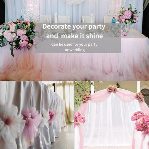 Filloxy Solid Net Fabric Cloth For Multi Purpose Decoration, Parties, Costumes, Gift Packing, Party Decor, Backdrop Material Mandap, Pooja Background Ribbon Wedding Decoration (Baby Pink, 2 Meter) - Image 3