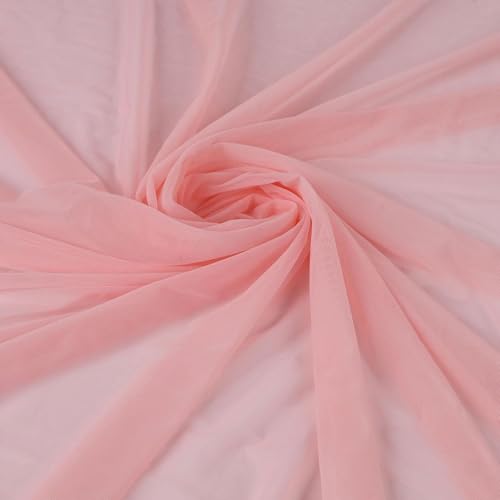 Filloxy Solid Net Fabric Cloth For Multi Purpose Decoration, Parties, Costumes, Gift Packing, Party Decor, Backdrop Material Mandap, Pooja Background Ribbon Wedding Decoration (Baby Pink, 2 Meter) - Image 1