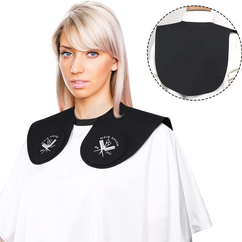 Long Silicone Hair Shawl Black: Soft Waterproof Neck Wrap - Ultimate Coverage Easy To Clean Hair Cutting Cape for Professional Hairdressing At Home Salon - Image 4