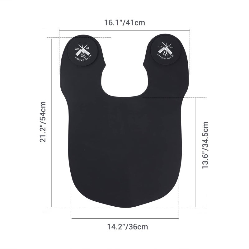 Long Silicone Hair Shawl Black: Soft Waterproof Neck Wrap - Ultimate Coverage Easy To Clean Hair Cutting Cape for Professional Hairdressing At Home Salon - Image 2