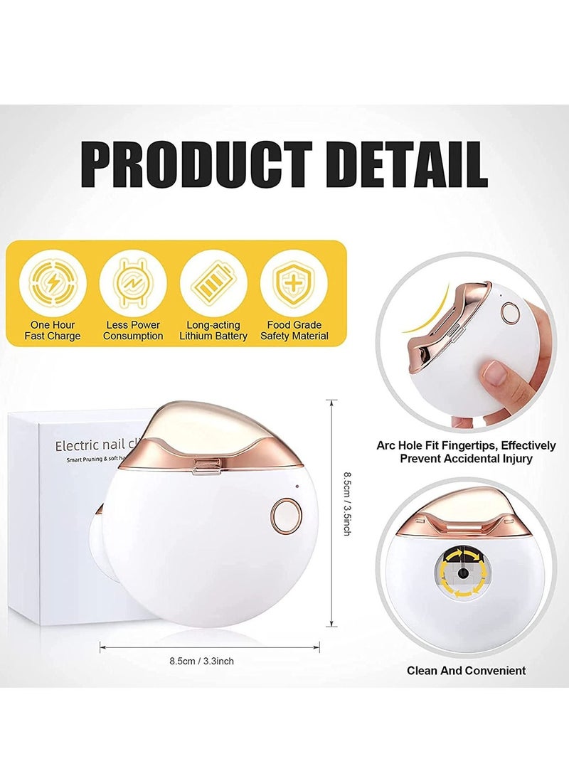 Automatic Nail Clipper, Electric Nail Clippers Automatic Safety Fingernail Cutter and Filer Rechargeable Nail Trimmer Nail Scissors Gift for Caregivers, Elderly, Adults, Children, Care Communities - Image 2