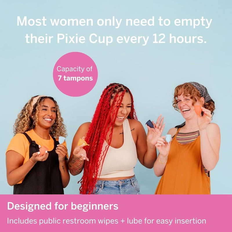 Pixie Cup - Soft, Safe, Reusable Menstrual Cup - Ranked 1 for The Best Tampon Alternative - 100% Medical-Grade Silicone Period Cup for Feminine Care - Buy One We Give One (XL) - Image 4
