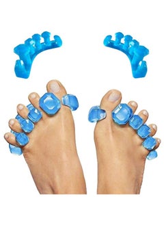 Royalkart Gel Yoga Toe Separator | Instant Therapeutic Relief For Feet. Fight Bunions, Hammer Toes & More (Silicone,Small) One Pair,Silver  - Image 1