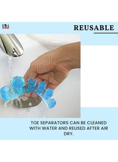 Royalkart Gel Yoga Toe Separator | Instant Therapeutic Relief For Feet. Fight Bunions, Hammer Toes & More (Silicone,Small) One Pair,Silver  - Image 3